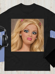 Retro 90s Doll Face Funny Quirky Meme Summer Soft Graphic Unisex Tee