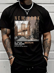Men's New York Brooklyn Street View Graphic T-Shirt