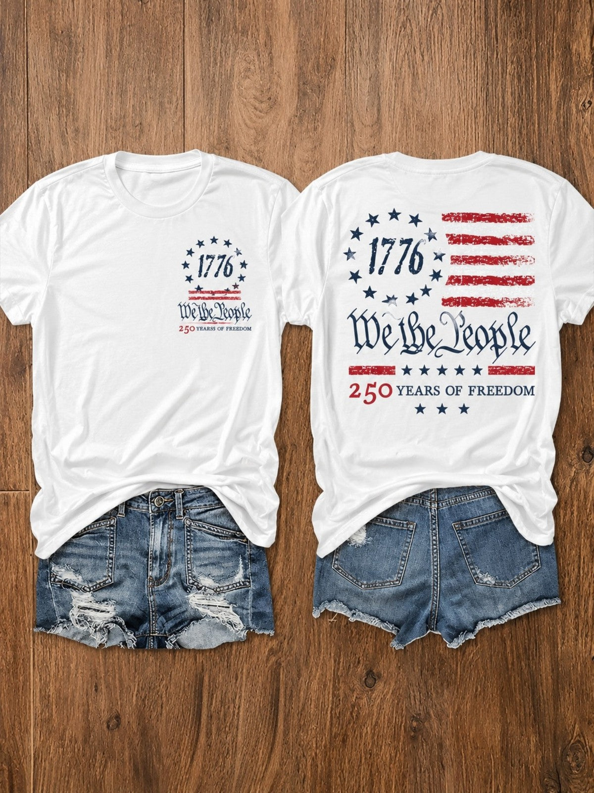 4th July Independence Day USA 250th Anniversary Soft Stretchy CrewNeck UnisexTee