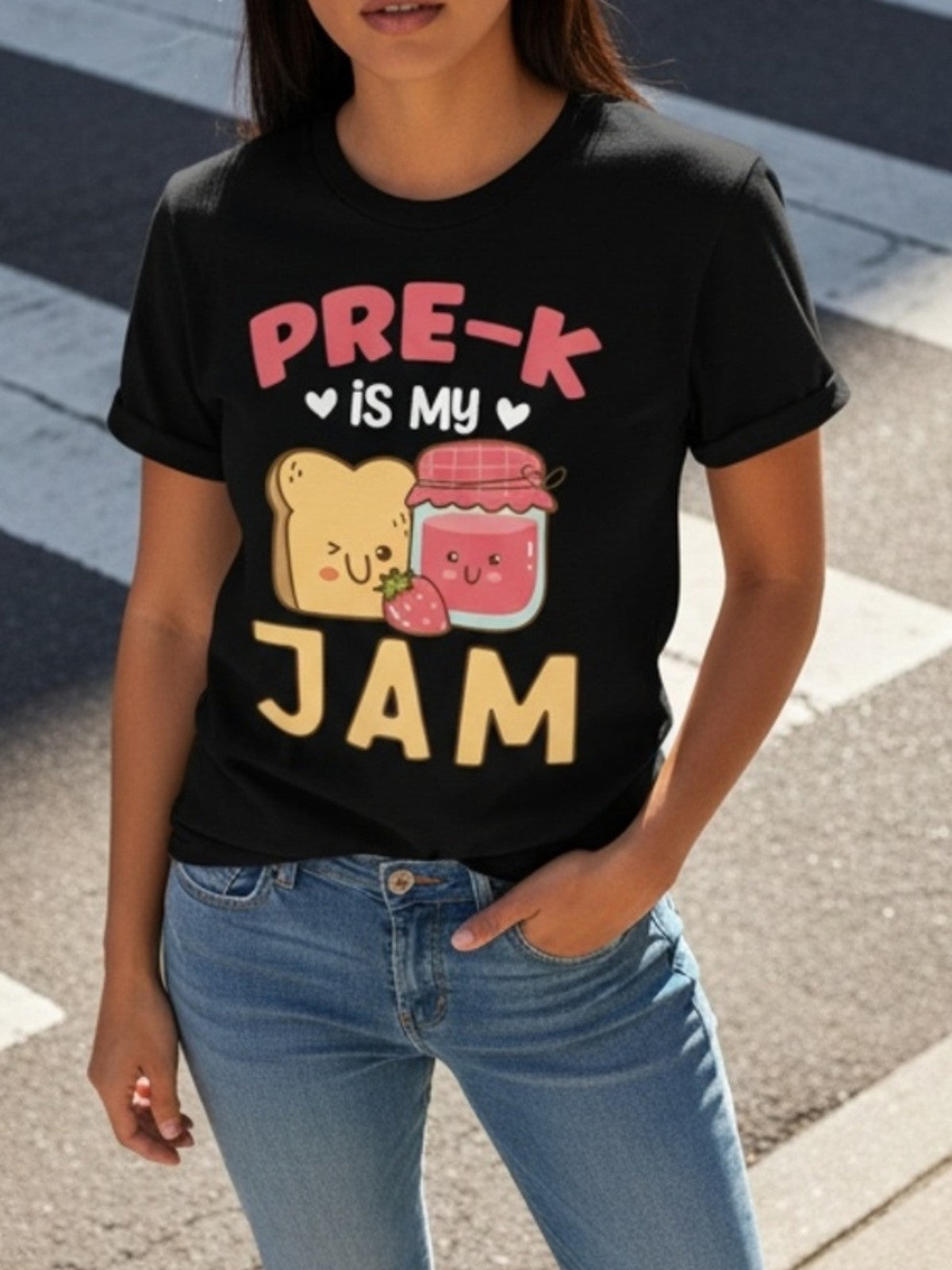 Pre K Is My Jam Funny Preschool Teacher Parent Toast Strawberry Retro Unisex Tee