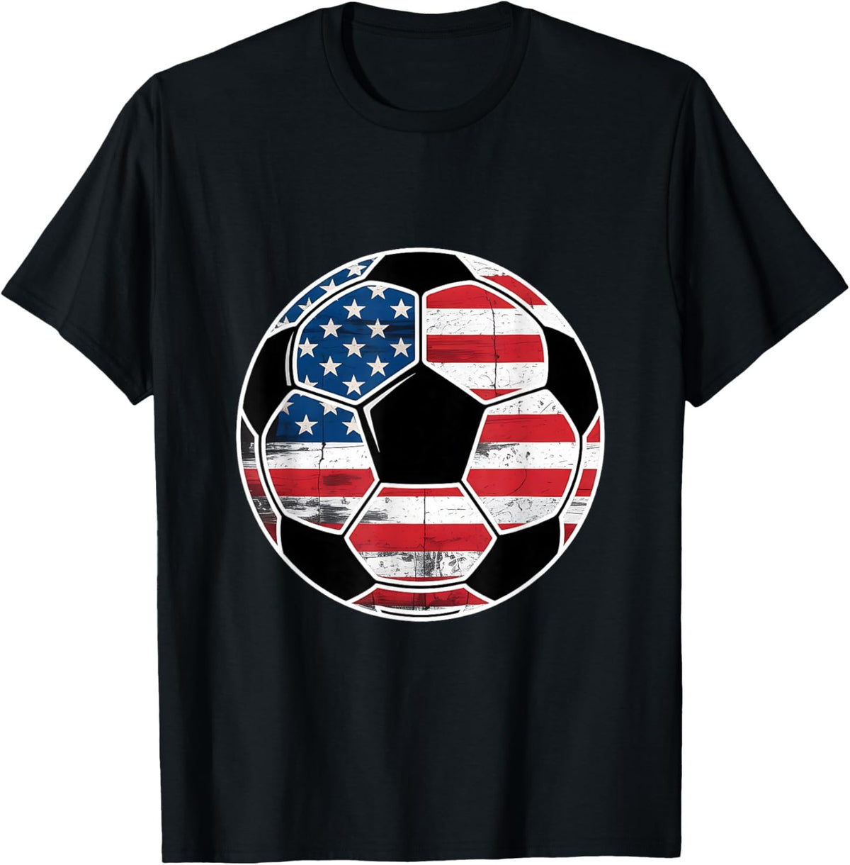 American Flag on Soccer Ball Soccer Ball Flag Graphic Unisex T-Shirt