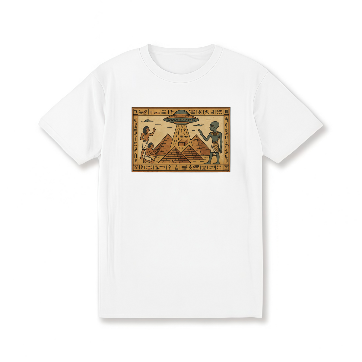 Ancient Egypt Alien UFO Pyramid Conspiracy Theory Graphic Unisex T-Shirt