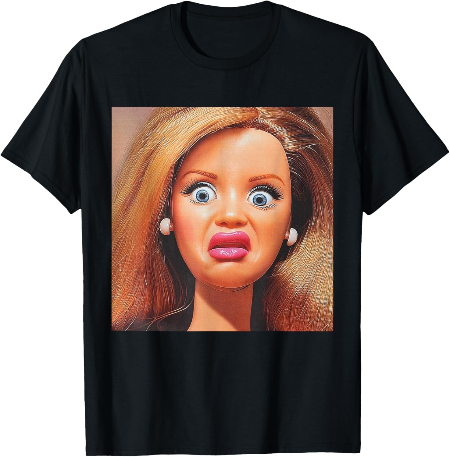 Funny Disgusting Doll face Meme Hilarious Sarcastic Gift Y2K T-Shirt