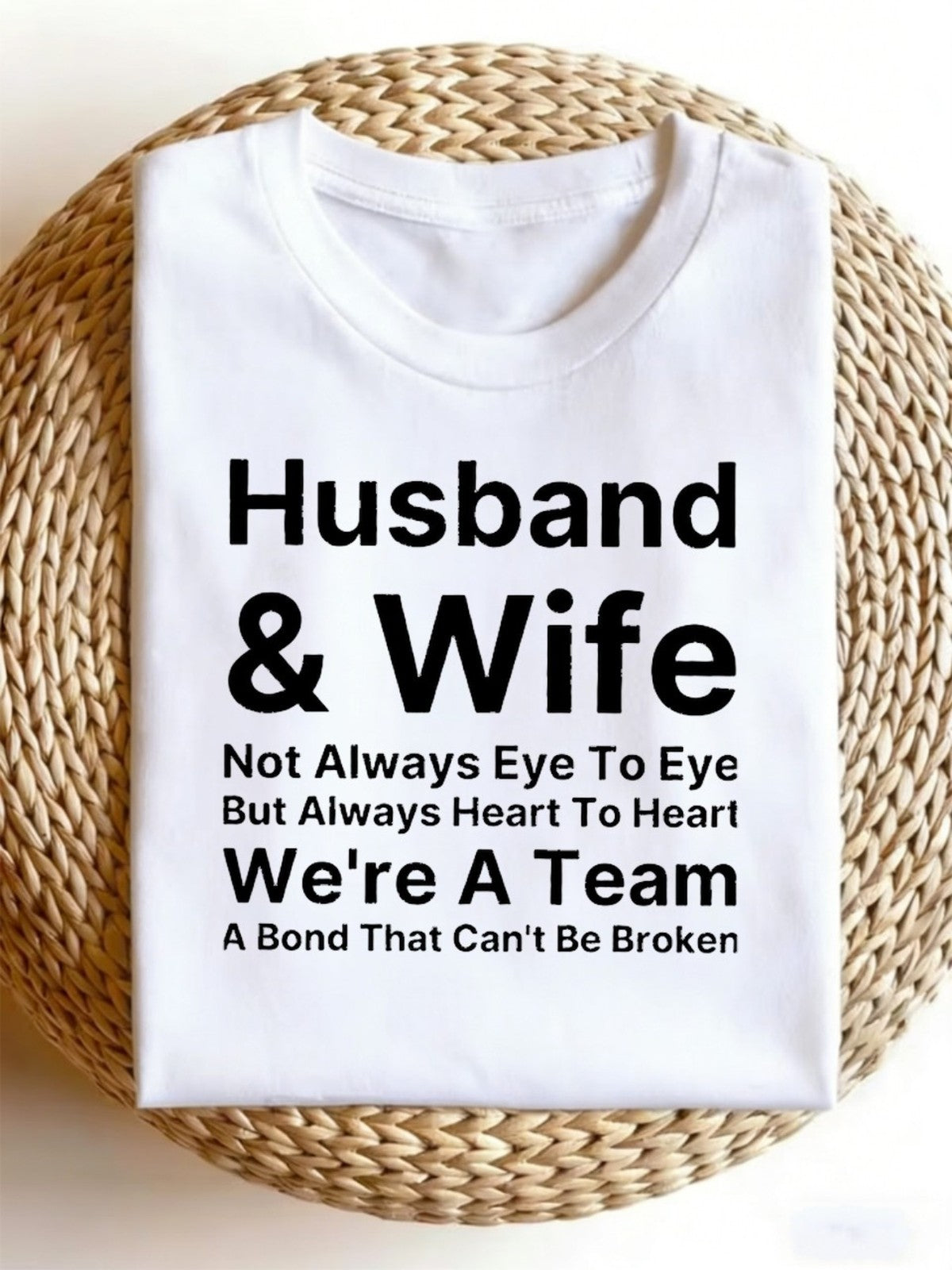 Not Eye To Eye Heart To Heart Funny Vintage Couple Shirt Husband Wife Unisex Tee