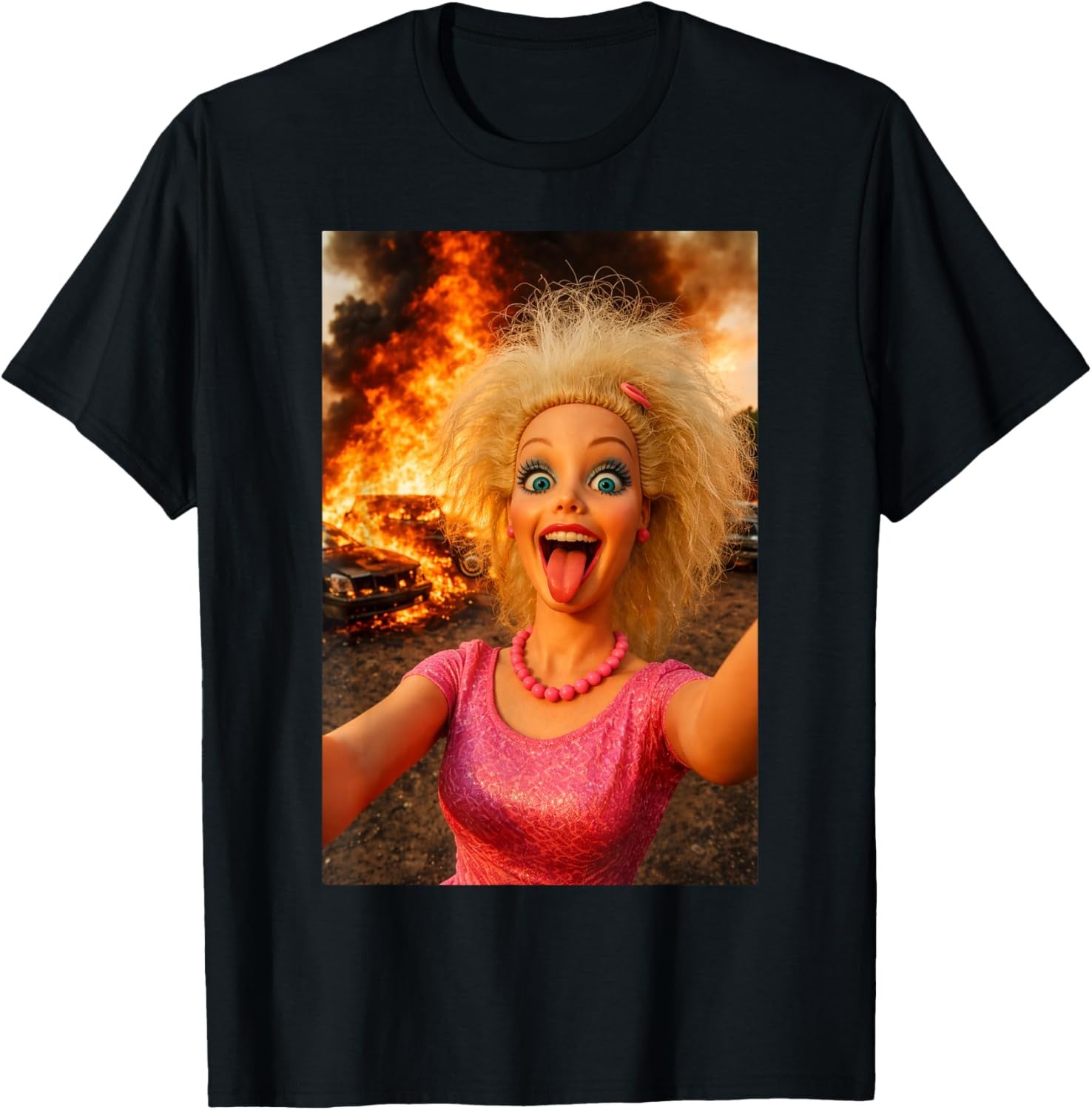 Funny Doll Face Meme Expression Crazy Doll Hilarious Meme T-Shirt