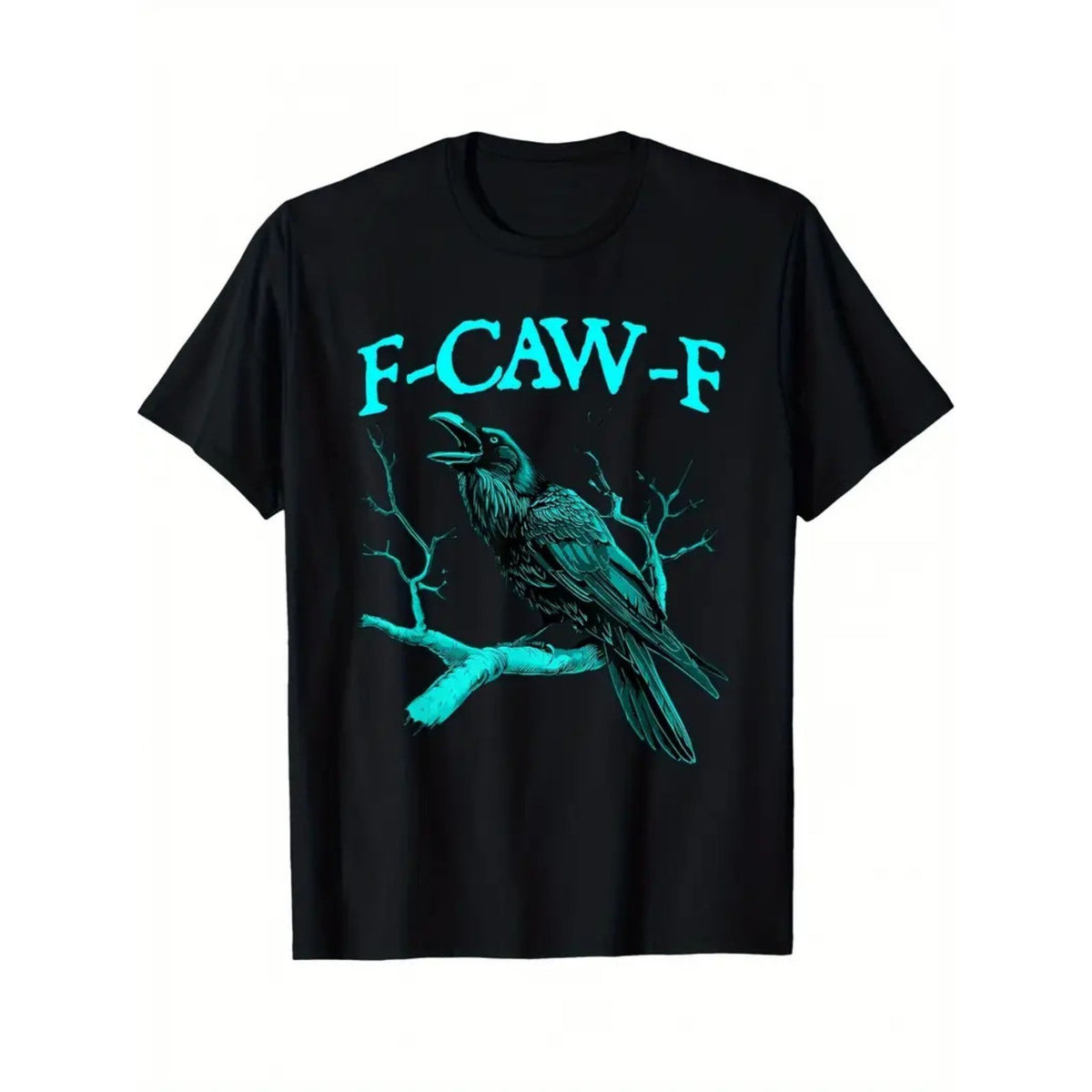 Men's Gothic Raven Graphic T-Shirt Men's Dark Style Crow Casual Statement Tee