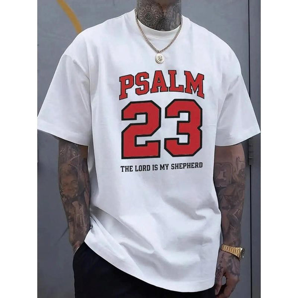 Men's Christian T-Shirt Psalm 23 The Lord Is My Shepherd Bible Verse Tee