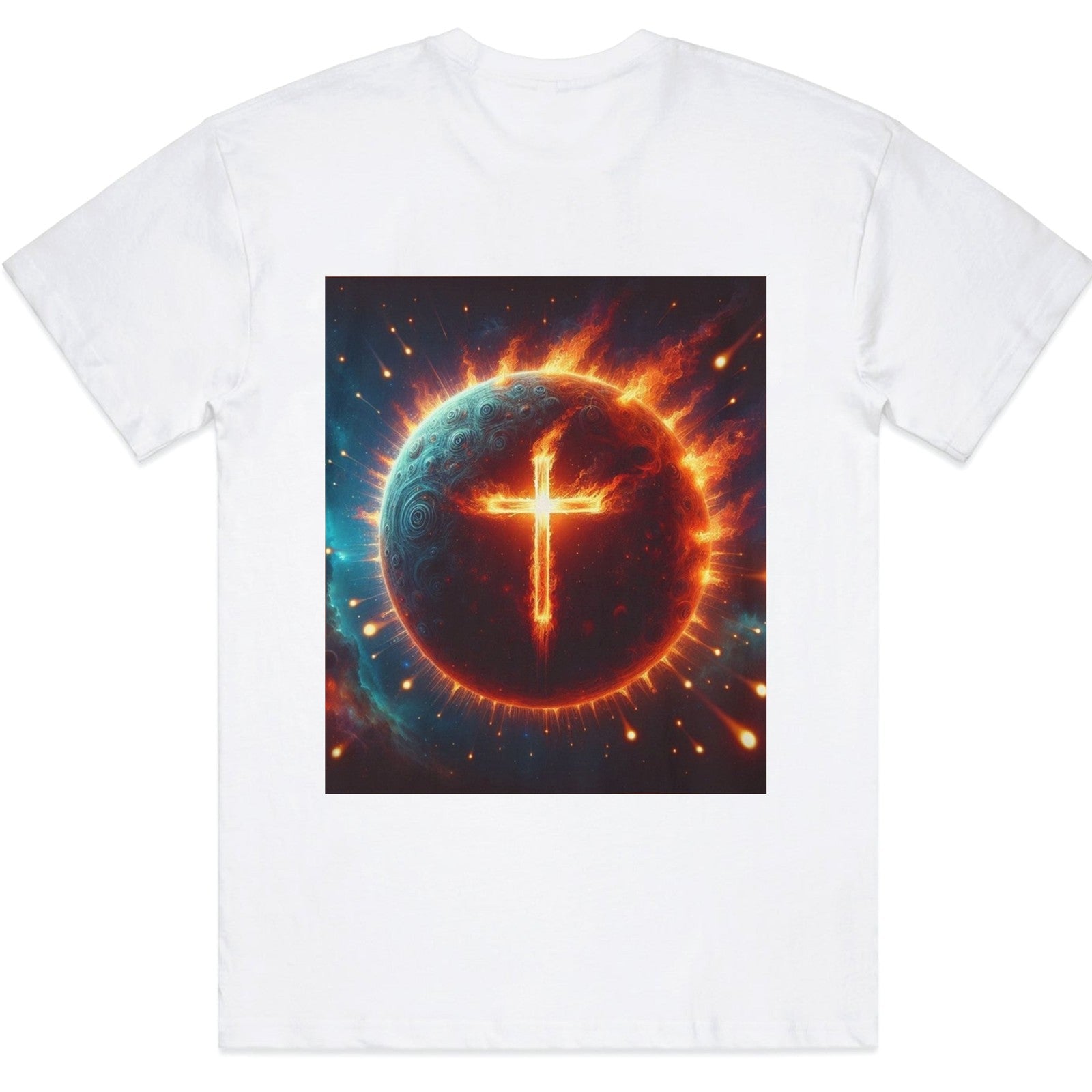 Cosmic Cross Spiritual Faith Gift Religious Christian Graphic Unisex Tee