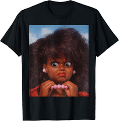 Funny Black Disgusted Doll Face Meme Viral Humor Graphic Unisex Tee