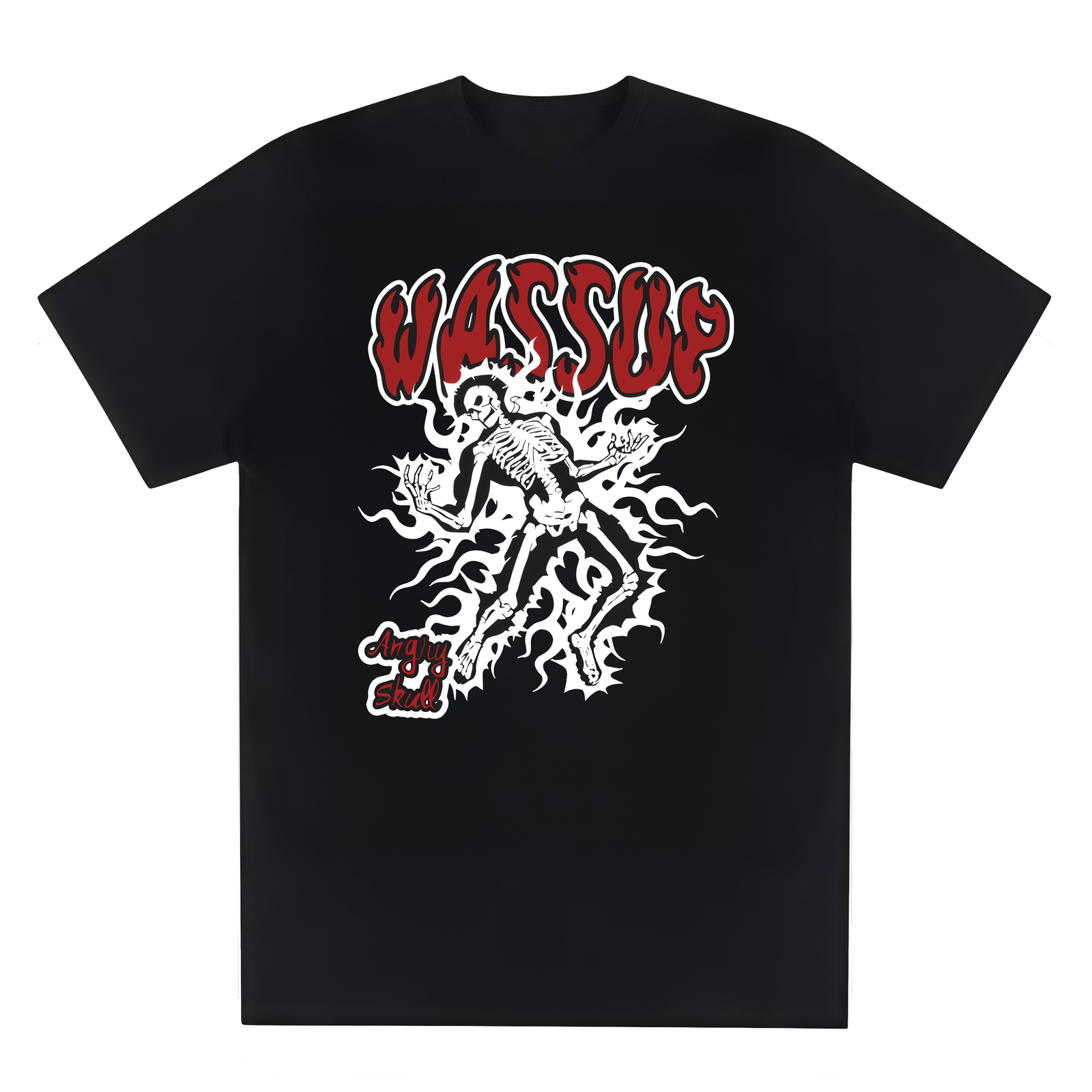 Men's Y2K Streetwear Skeleton Flame Graphic T-Shirt Men's Retro Y2K Edgy Graphic Casual Tee