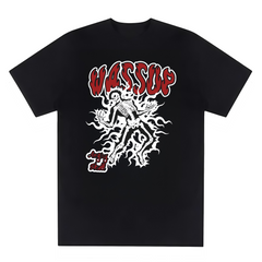 Men's Y2K Streetwear Skeleton Flame Graphic T-Shirt Men's Retro Y2K Edgy Graphic Casual Tee