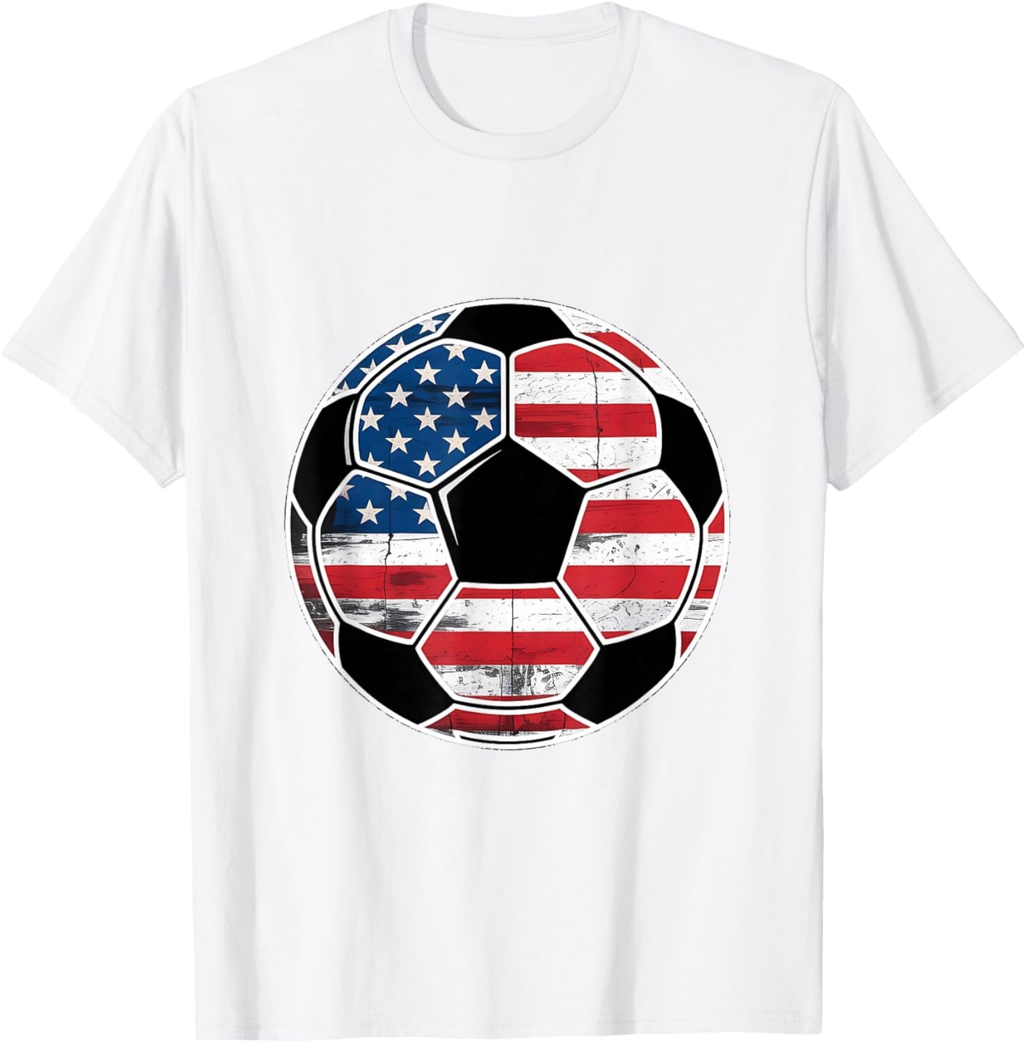 American Flag on Soccer Ball Soccer Ball Flag Graphic Unisex T-Shirt