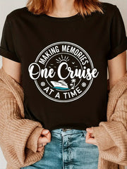 Memories One Cruise At A Time Nautical Summer Vacation Trendy Gift Unisex Tee