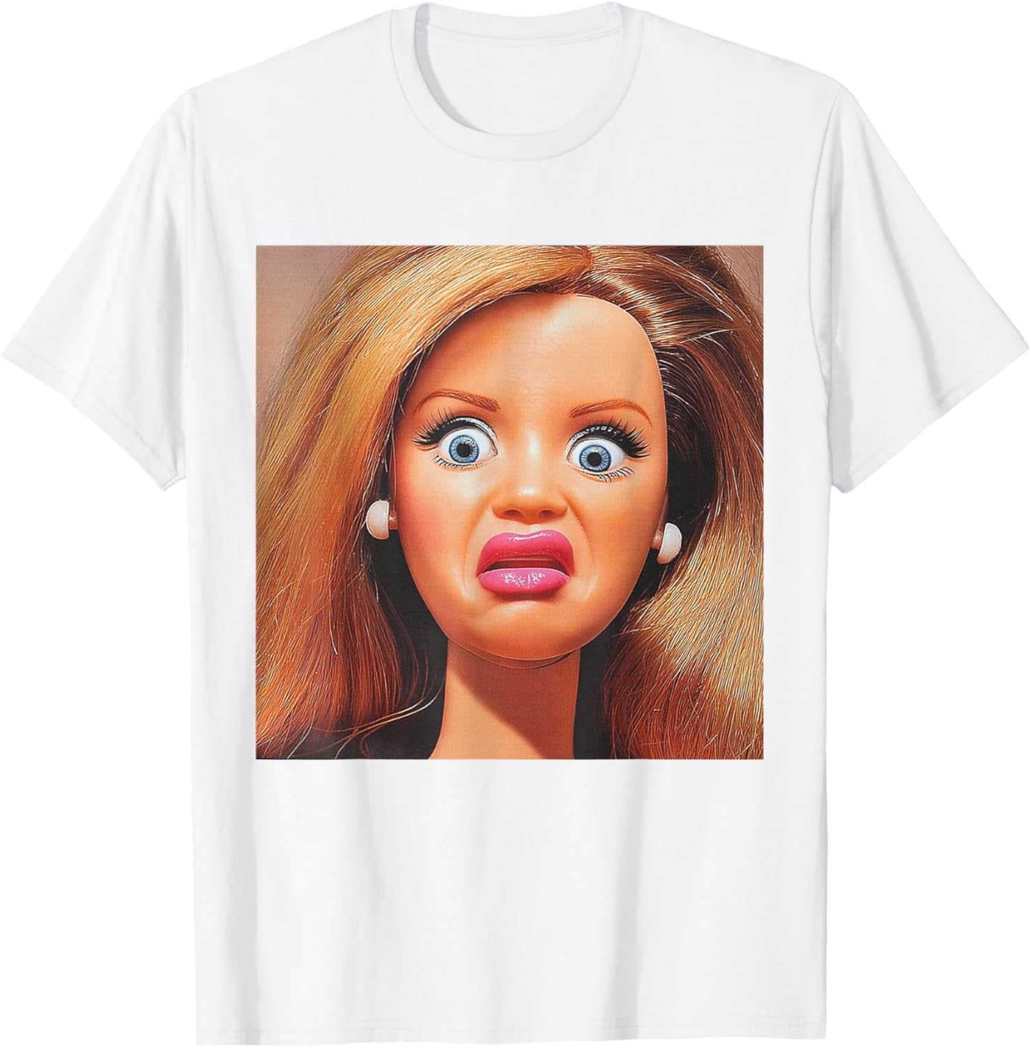 Funny Disgusting Doll face Meme Hilarious Sarcastic Gift Y2K T-Shirt