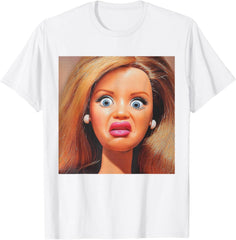 Funny Disgusting Doll face Meme Hilarious Sarcastic Gift Y2K T-Shirt