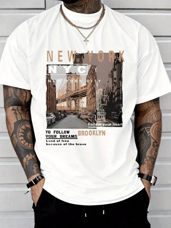 Men's New York Brooklyn Street View Graphic T-Shirt
