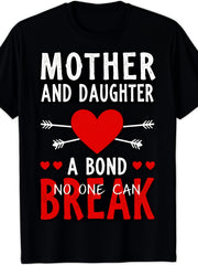 Mother Daughter Bond Unbreakable Heart Family Love Retro Casual Gift Unisex Tee
