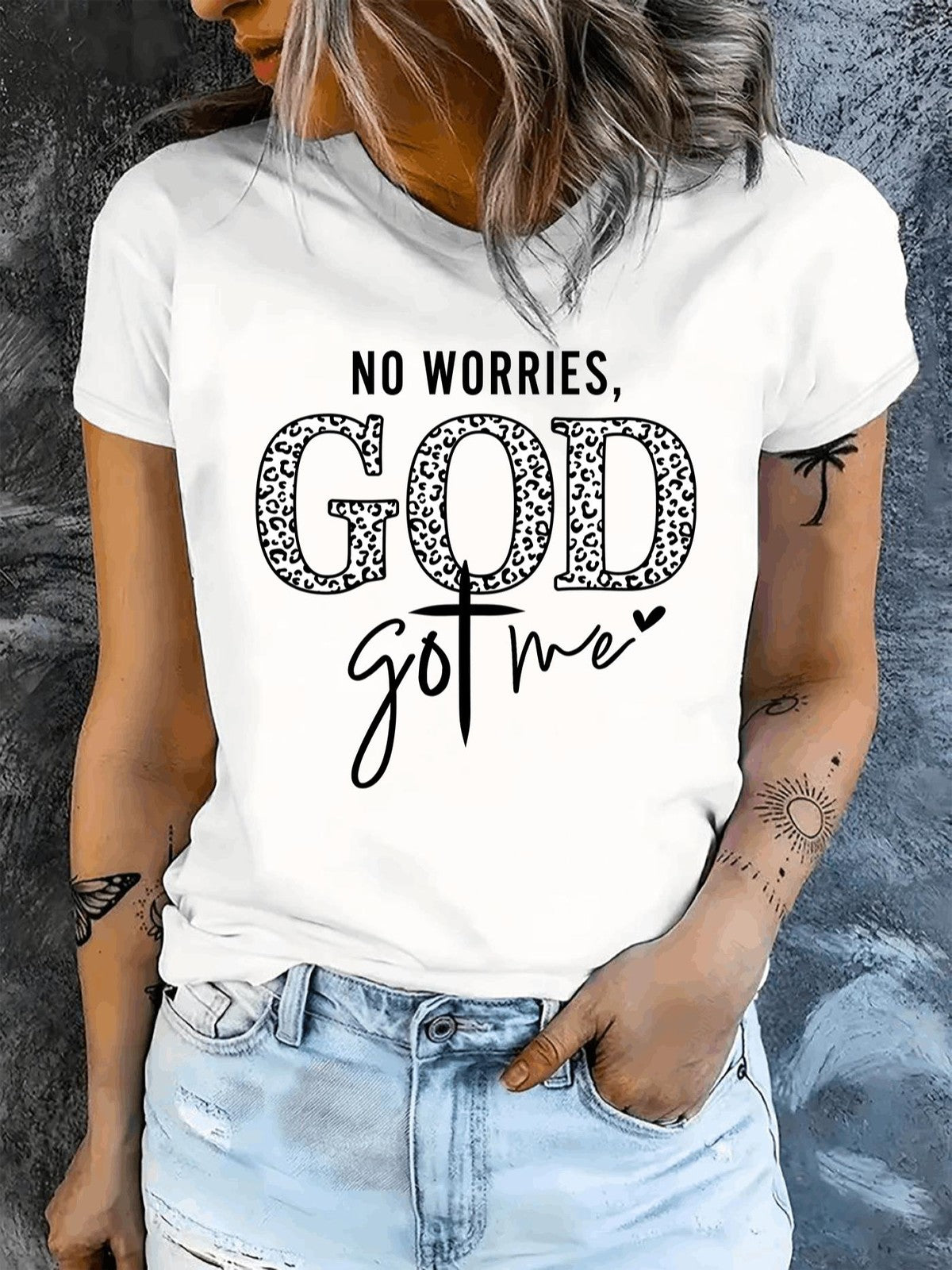 No Worries God Got Me Christian Faith Bible Verse Inspirational Gift Unisex Tee
