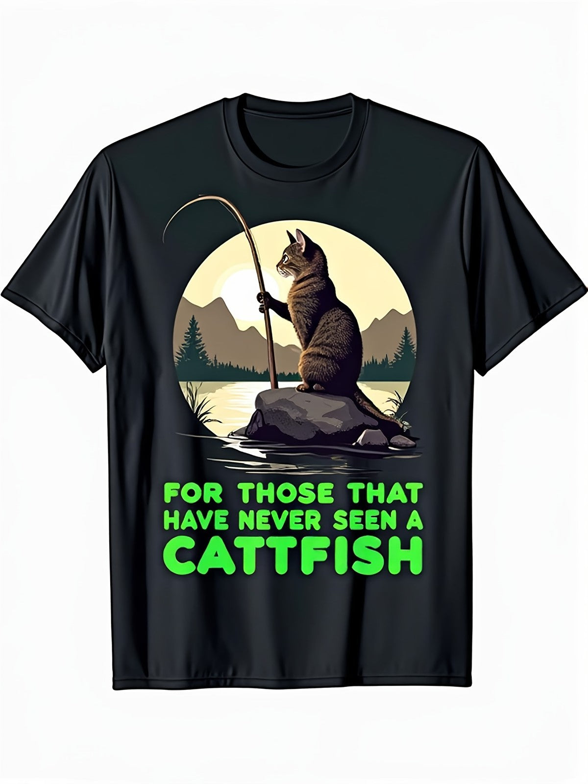 Never Seen A Catfish Funny Meme Fishing Humor Pun Outdoor Casual Gift Unisex Tee