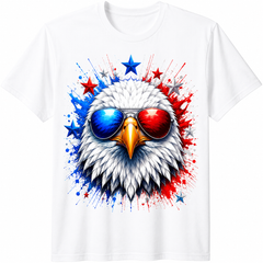 Patriotic Eagle Sunglasses Freedom Bird 4th July USA Pride Graphic Unisex Tee