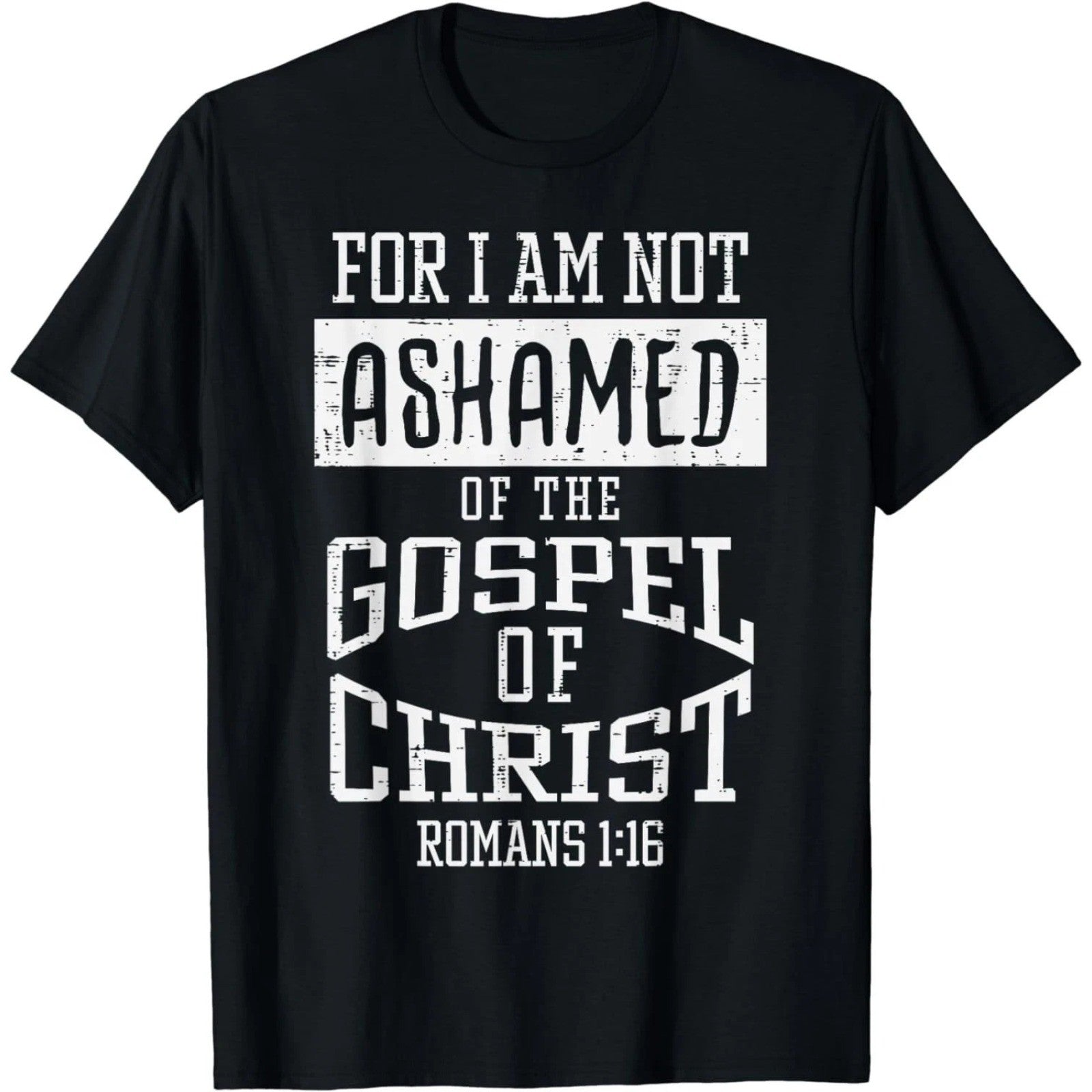 Men's Inspirational Statement Graphic T-Shirt Men's "Not Ashamed" Casual Quote Tee