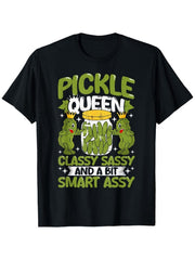 Pickle Queen Sassy Smart Dill Funny Vintage Comfort Casual Party Gift Unisex Tee