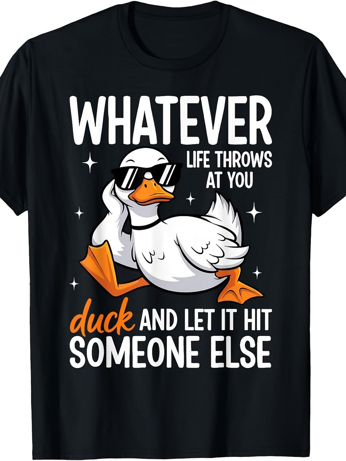 Let Life Challenges Be Taken By Someone Else Retro Duck Humor Slogan Unisex Tee