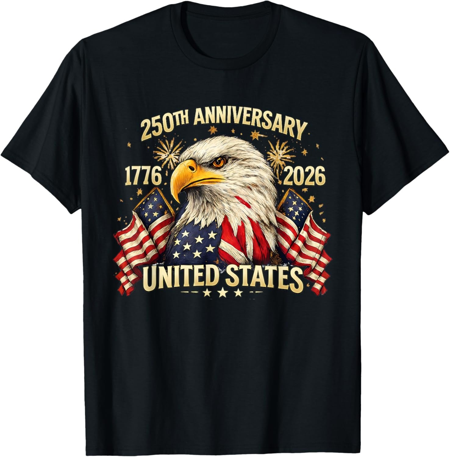 250 Years American Anniversary 1776-2026 USA Flag T-Shirt