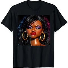 Funny Distressed Retro Angry Black Doll Face Viral Meme Graphic Unisex T-Shirt