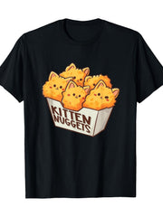 Kitten Nuggets Funny Cute Kawaii Cat Lover Foodie Casual Summer Gift Unisex Tee