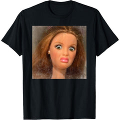 Funny Disgusting Doll Face Meme Horror Humor Graphic Unisex Shirt