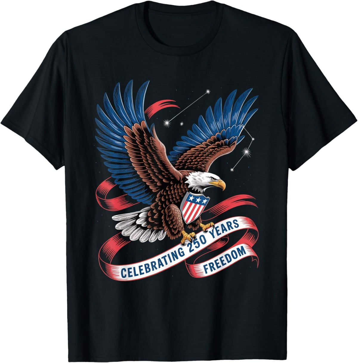 USA Pride 250 Years Freedom American Flag Patriotic 250th Unisex Tee