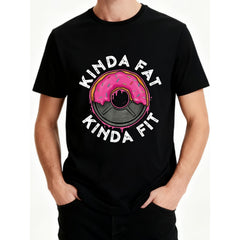 Funny Kinda Fat Kinda Fit Donut Lifting Gym Workout Humor Meme Gift Unisex Tee