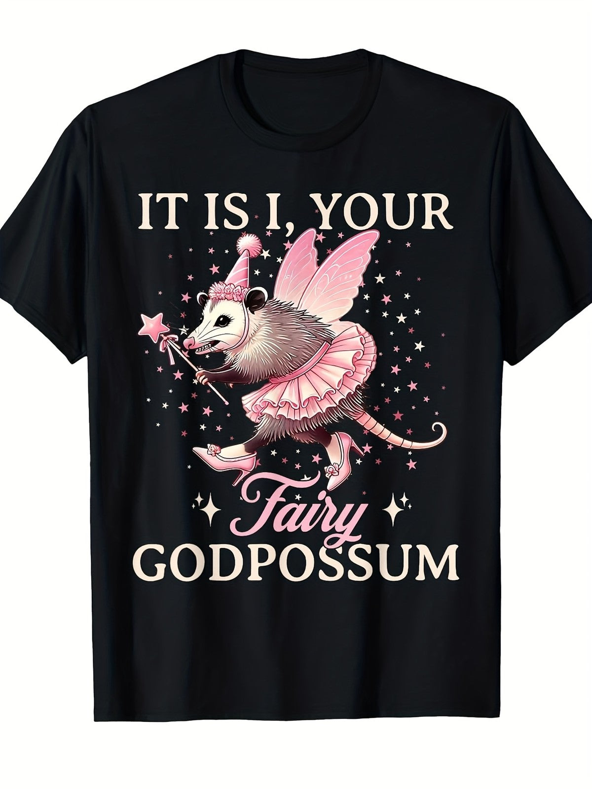Fairy Godpossum Whimsical Spirit Animal Possum Funny Casual Trendy Unisex Tee