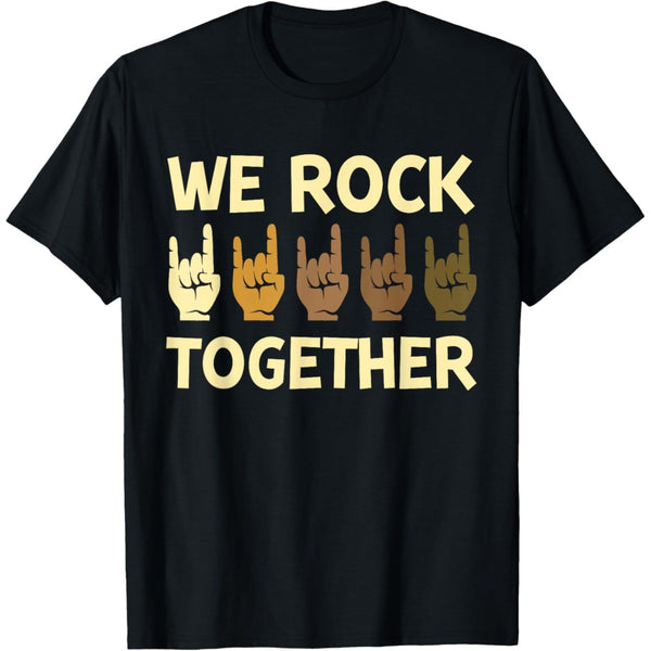 Men's Rock Together Hand Sign Graphic T-Shirt