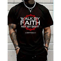 100% Cotton Jesus Walk By Faith Christian T-Shirt