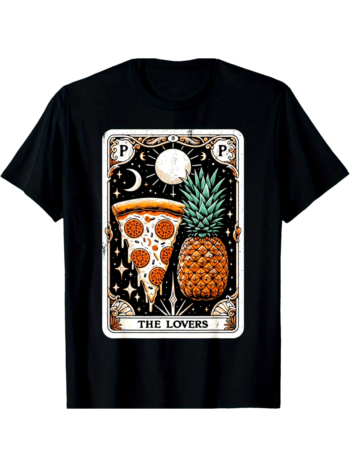 Pineapple Pizza Tarot Hawaii Funny Pizza Lover Summer Casual Gift Unisex Tee