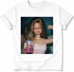 Funny Doll Girl Party Meme Vintage 90s Retro Doll Face Graphic Unisex Shirt