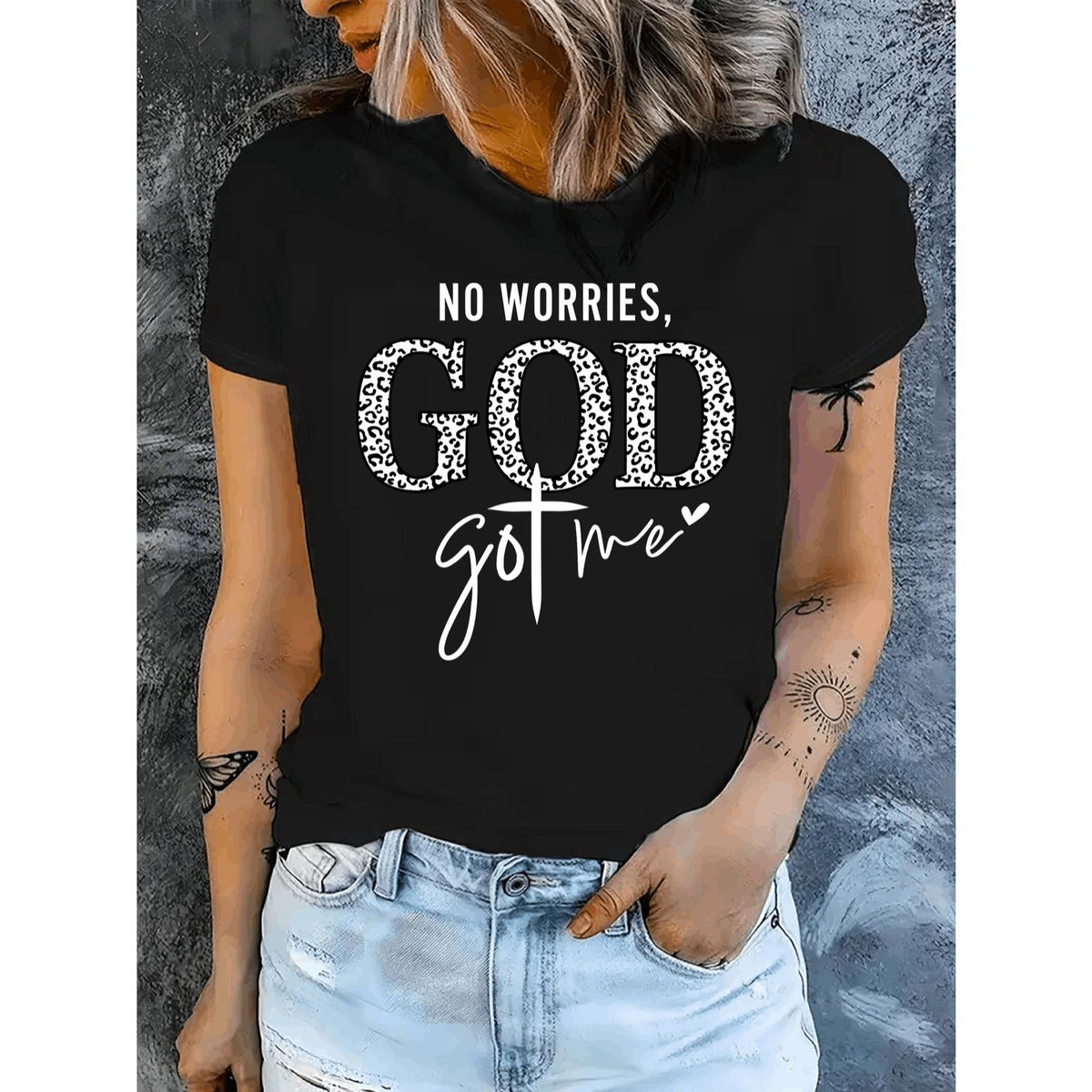 No Worries God Got Me Christian Faith Bible Verse Inspirational Gift Unisex Tee