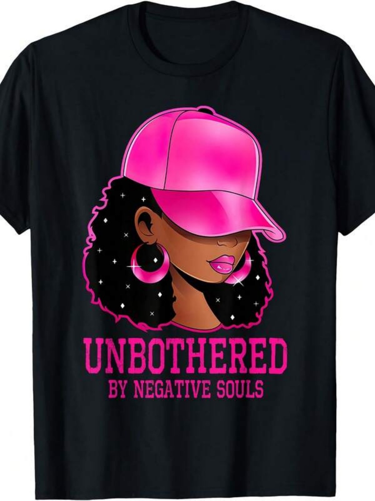 Unbothered By Negative Souls Afro Queen Sassy Plus Size Streetwear Unisex Tee