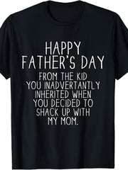 Funny Step Dad Father Day Gift Joke Stepson Inherited Humor Sarcastic Unisex Tee