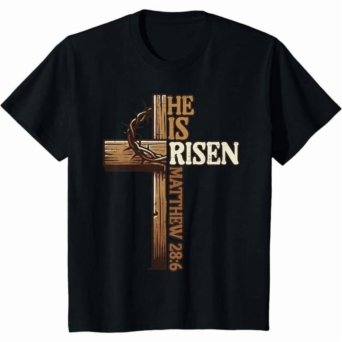 He Is Risen Cross T-Shirt - Easter Jesus Christian Gift Cotton Tee
