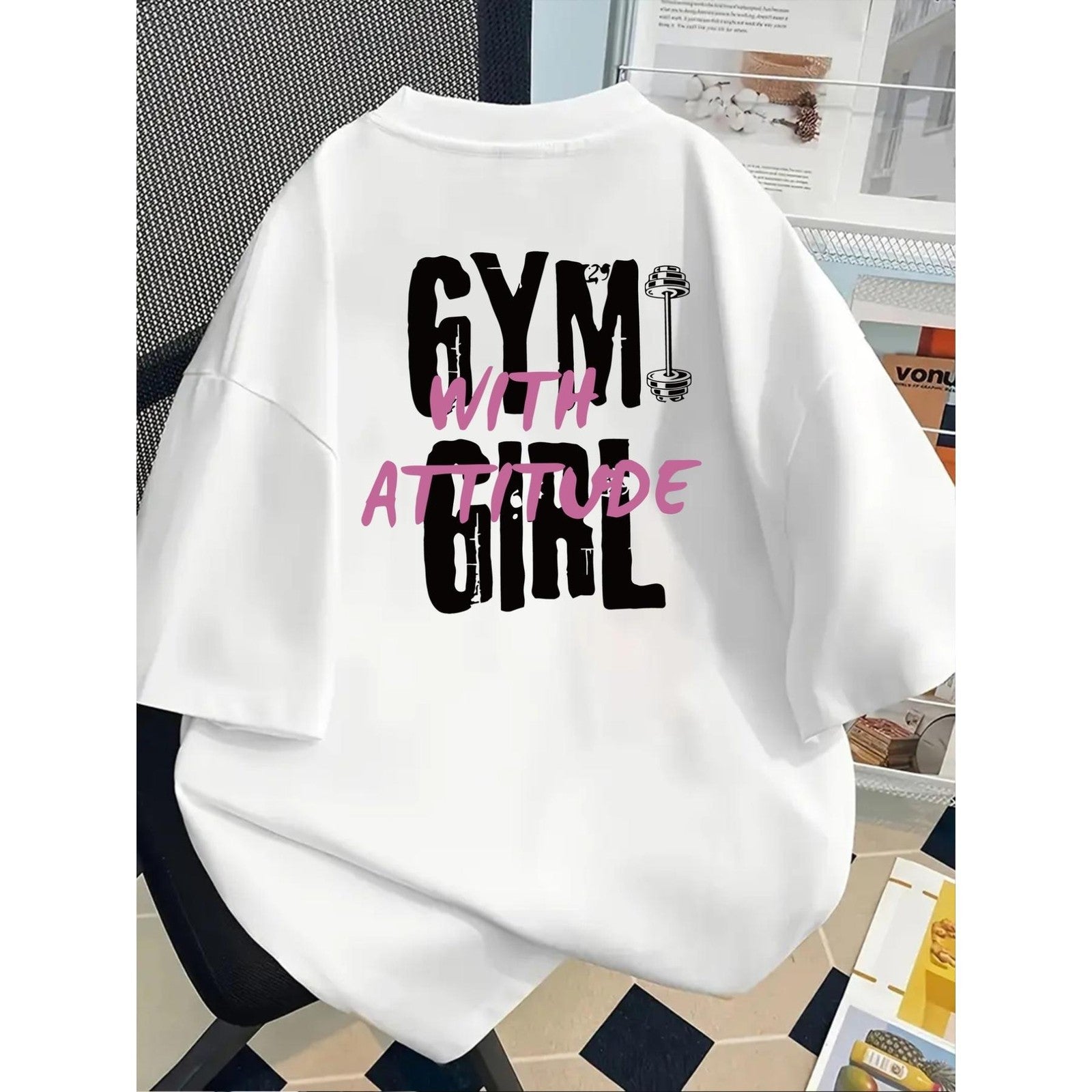 Gym With A Girl Funny Fitness Couple Workout Humor Gym Partner Unisex Shirt