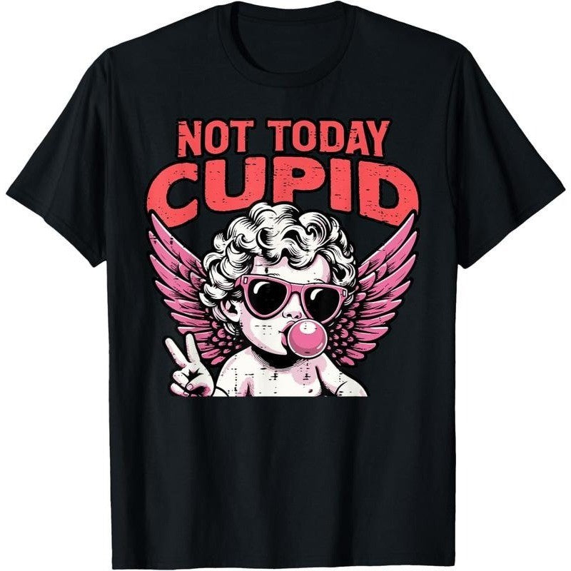 Anti Valentines Day Not Today Cupid Funny Humor Women Men T-Shirt
