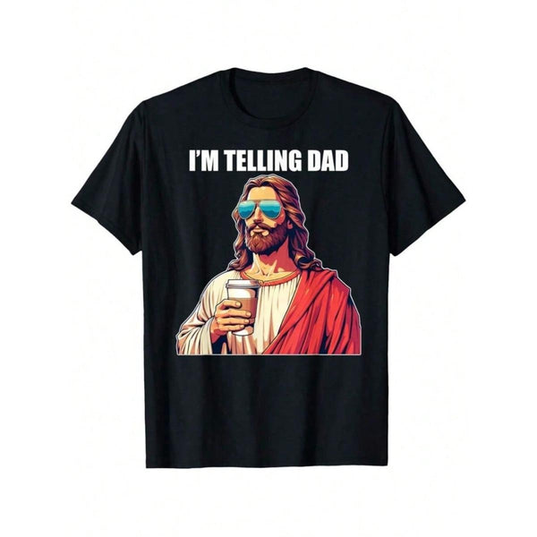 Men's "I'm Telling Dad" Funny Graphic T-Shirt Men's Humorous Quote Casual Statement Tee
