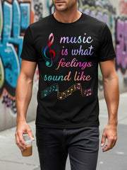 Music Is What Feelings Sound Like Treble Clef Gift For Musician Casual UnisexTee