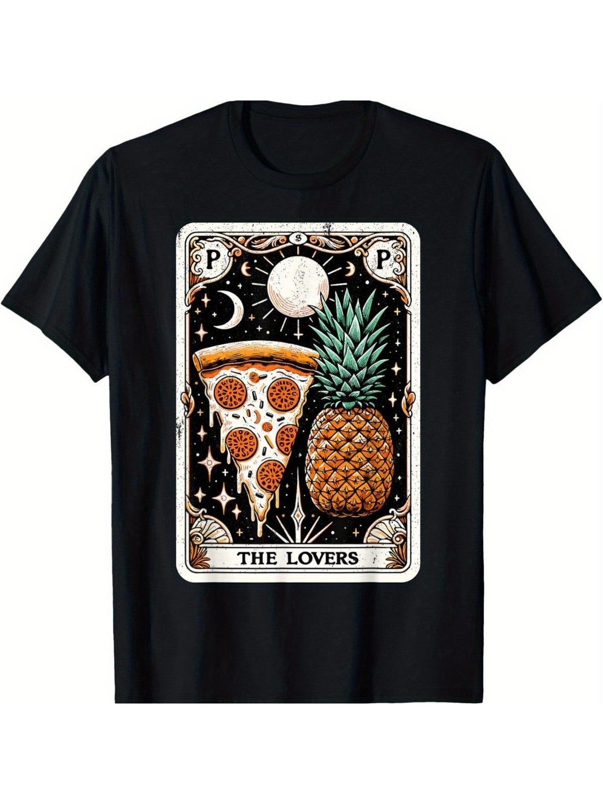 Pineapple Pizza Tarot Hawaii Funny Pizza Lover Summer Casual Gift Unisex Tee