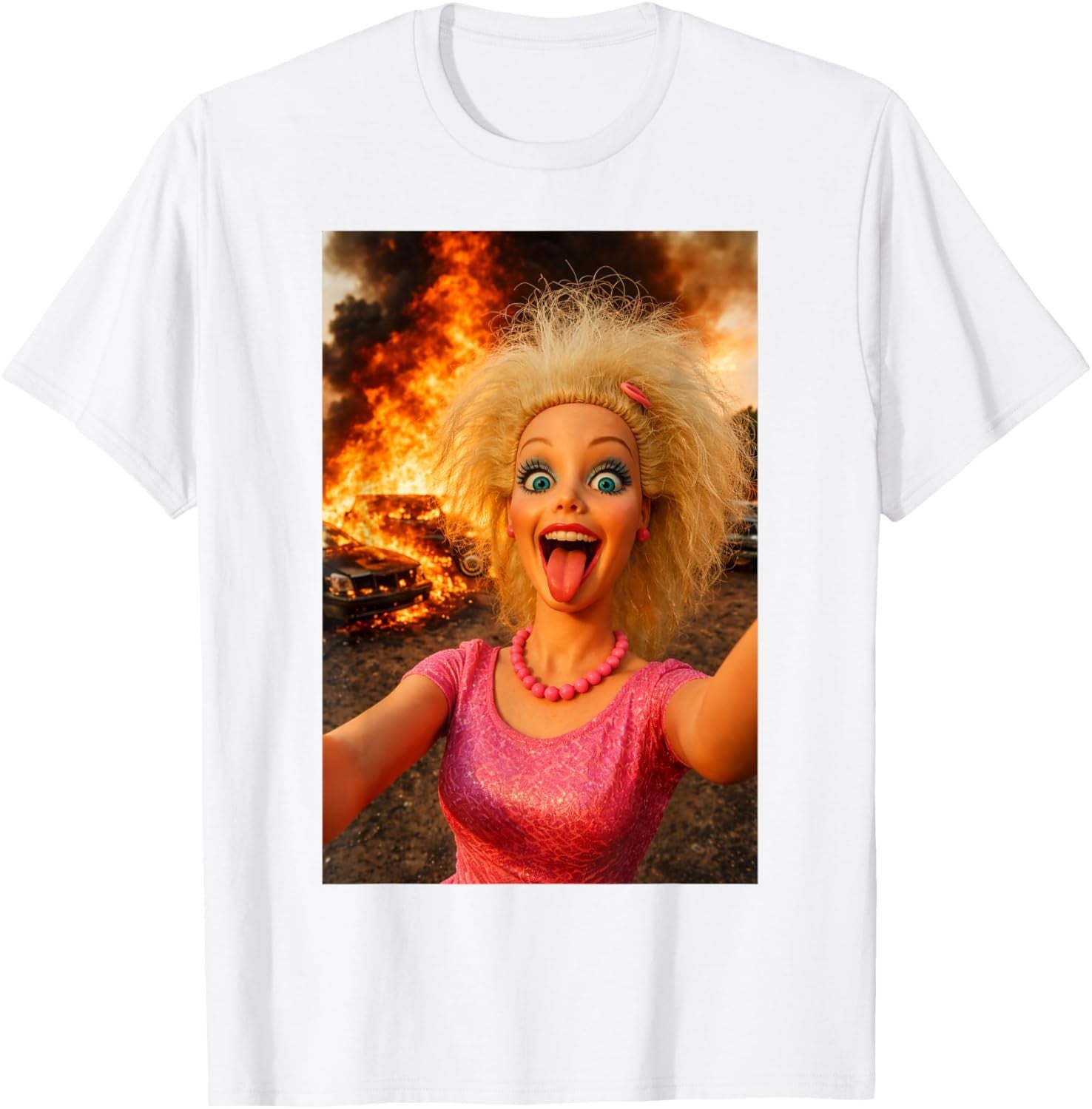 Funny Doll Face Meme Expression Crazy Doll Hilarious Meme T-Shirt