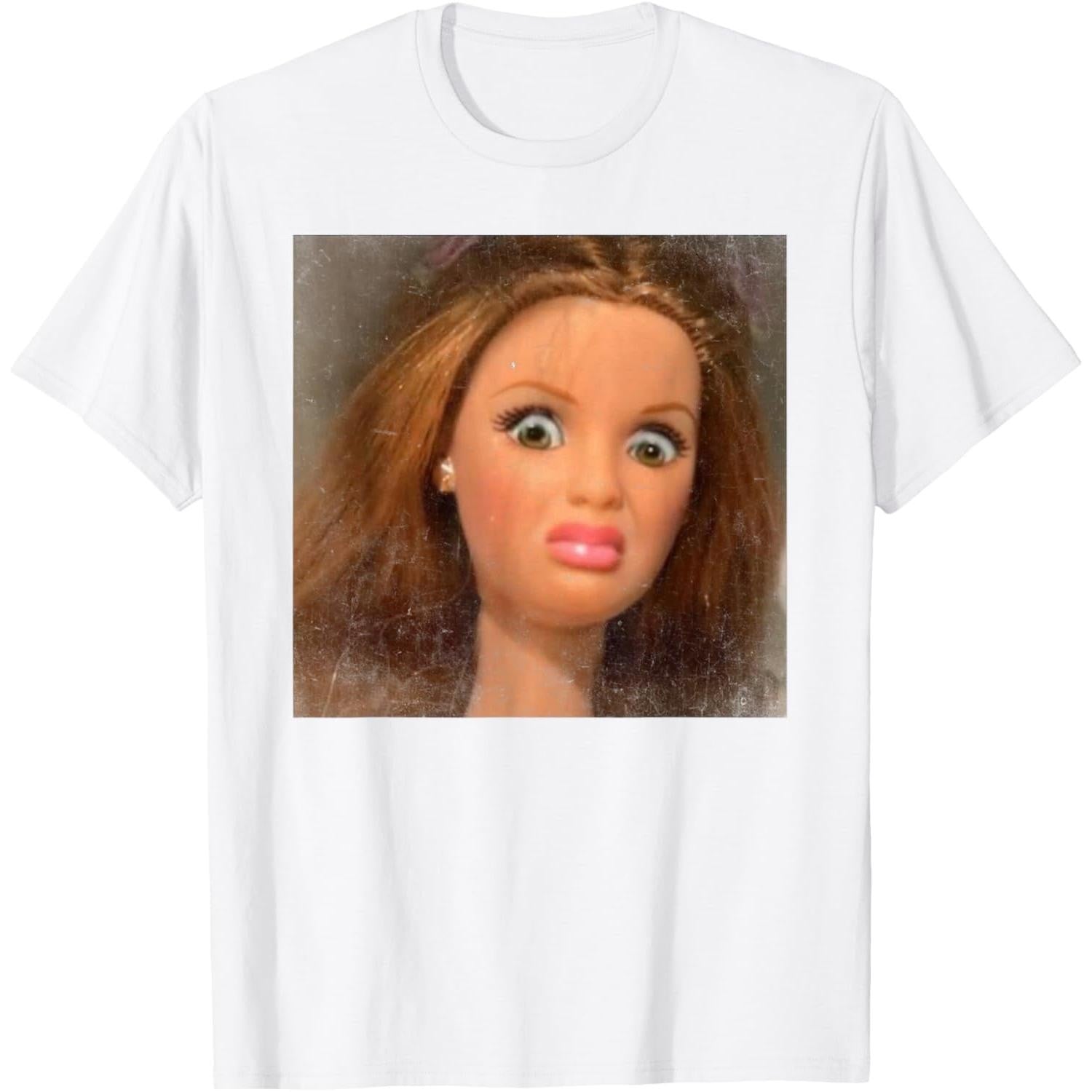 Funny Disgusting Doll Face Meme Horror Humor Graphic Unisex Shirt
