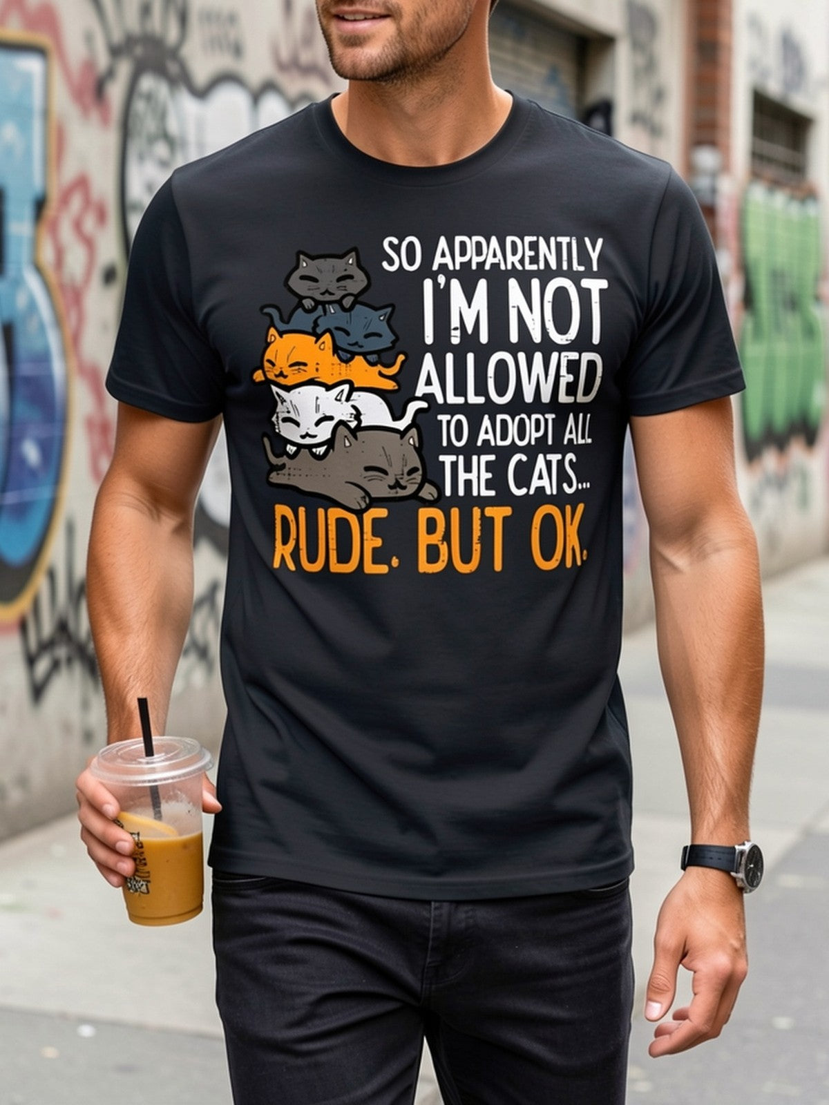 Not Allowed Adopt All Cats Rude But Ok Funny Cat Lover Gift Sarcastic Unisex Tee